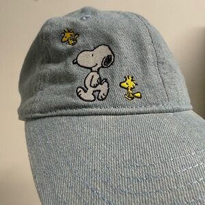 Light Blue Denim Snoopy & Woodstock Cap